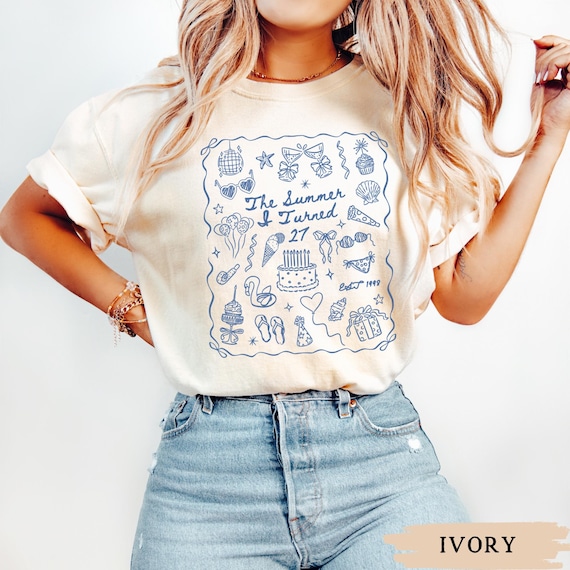 27th Birthday Shirt, Comfort Colors Summer I Turned Twenty-seven