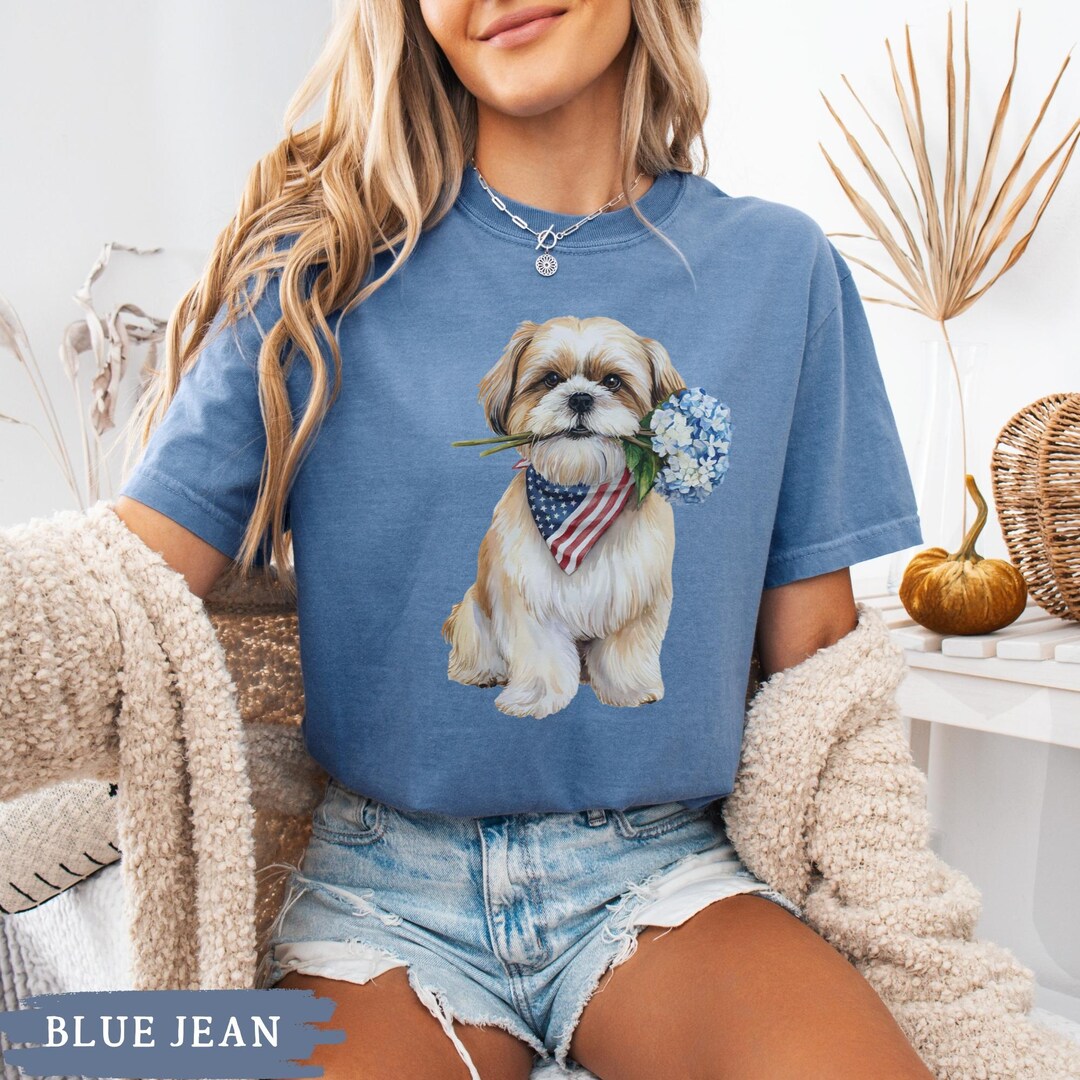 Patriotic Shih Tzu 4th of July Shirt, Comfort Colors Independence