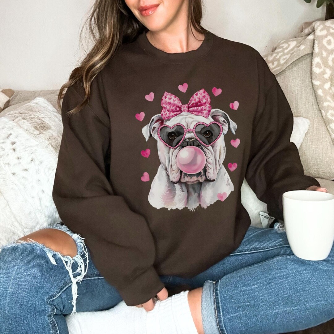 English Bulldog Knitting Sweatshirt