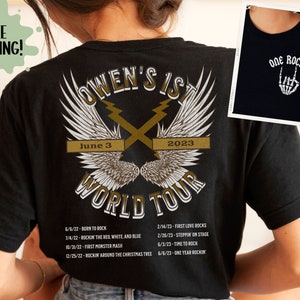 Personalized Rock and Roll Family Birthday Shirt, Custom Matching Milestones Birthday Tour Tee, Rock Star First BDay outfit, Matching Family