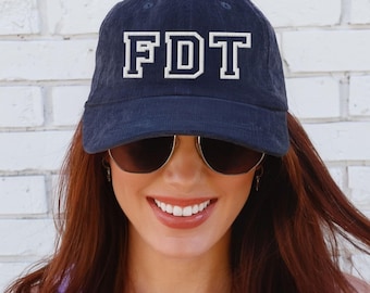 FDT Embroidered Hat, Funny FAFO Corduroy Dad Cap, Subtle Anti Trump MAGA Embroidery Gift, Resist Baseball Cap Political Protest Gift for Her
