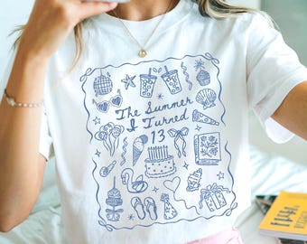 Benutzerdefiniertes Geburtstagskind PNG SVG digitale Datei, der Sommer drehte ich Party Crew Shirt Design, Geburtstagsparty-Thema PNG, Geburtstagsgrafik