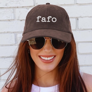 FAFO Embroidered Hat, Subtle Anti Trump MAGA Embroidery Gift, Funny Corduroy Dad Cap, Resist Baseball Cap, Political Protest Gift for Her