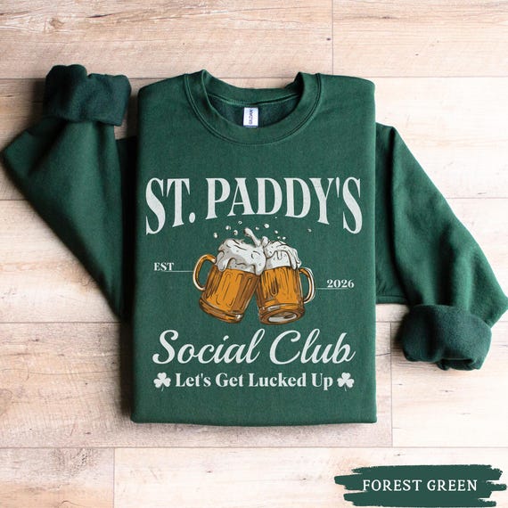 Saint Patricks Day Drinking Team Sweatshirt, Shamrock Crewneck, Irish St Paddys Pub Crawl Top, Group Matching Beer Lover Shirt Bartender Tee