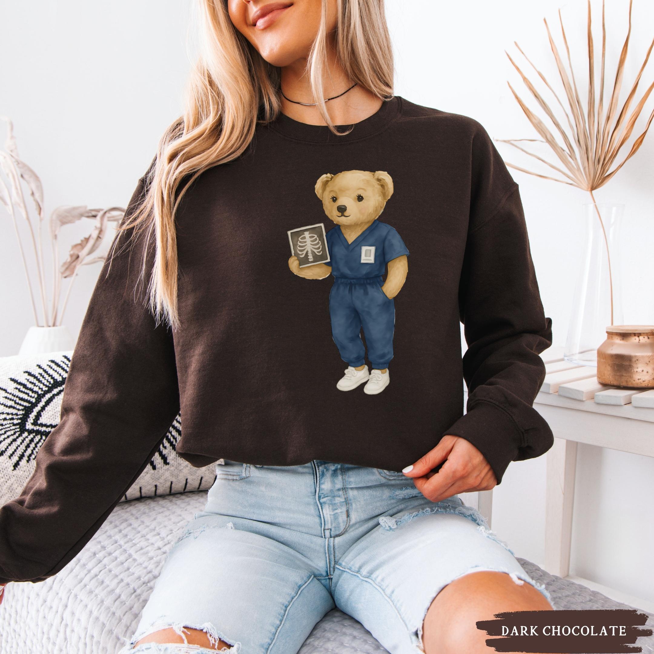 Preppy Teddy Bear Radiology Nurse Sweatshirt, Trendy Radiologist