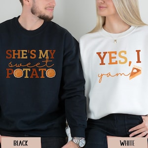Thankful For My Sweet Potato Matching Couple Thanksgiving T-Shirt Thankful For My Sweet Potato Matching Couple Thanksgiving T-Shirt