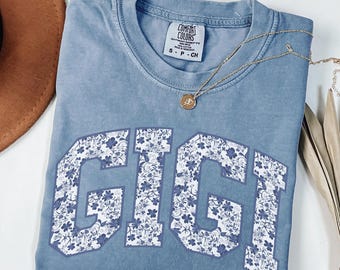 Toile Gigi Shirt, Comfort Colors Grandma Tshirt, New Nana Crewneck, Floral Mother Day Gift, Pregnancy Announcement, New Gigi Grandmother Tee