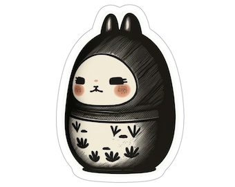 Cute daruma rabbit doll sticker