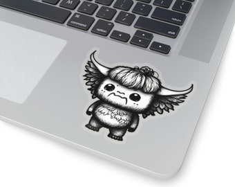 Lindo y extraño Buffalo Girl Monster pegatina para computadora portátil, teléfono o decoración de calcomanía Hydroflask