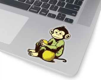 Cute Monkey sticker For Laptop sticker For Animal Lovers Sticker Chimp Sticker For Her