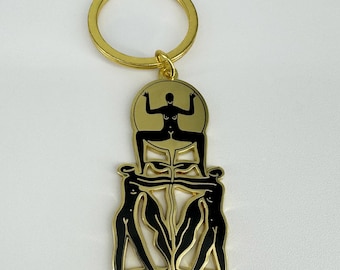 Strong Together Gold Keychain: Enamel Feminist Empowerment Keyring