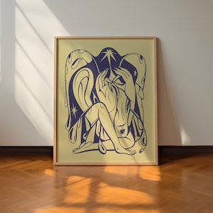 "Wandkunst - ""Starseed"" Print Archival Qualität Giclee Poster Star Crying Child line Illustration Wanddekor UNGERAHMT."