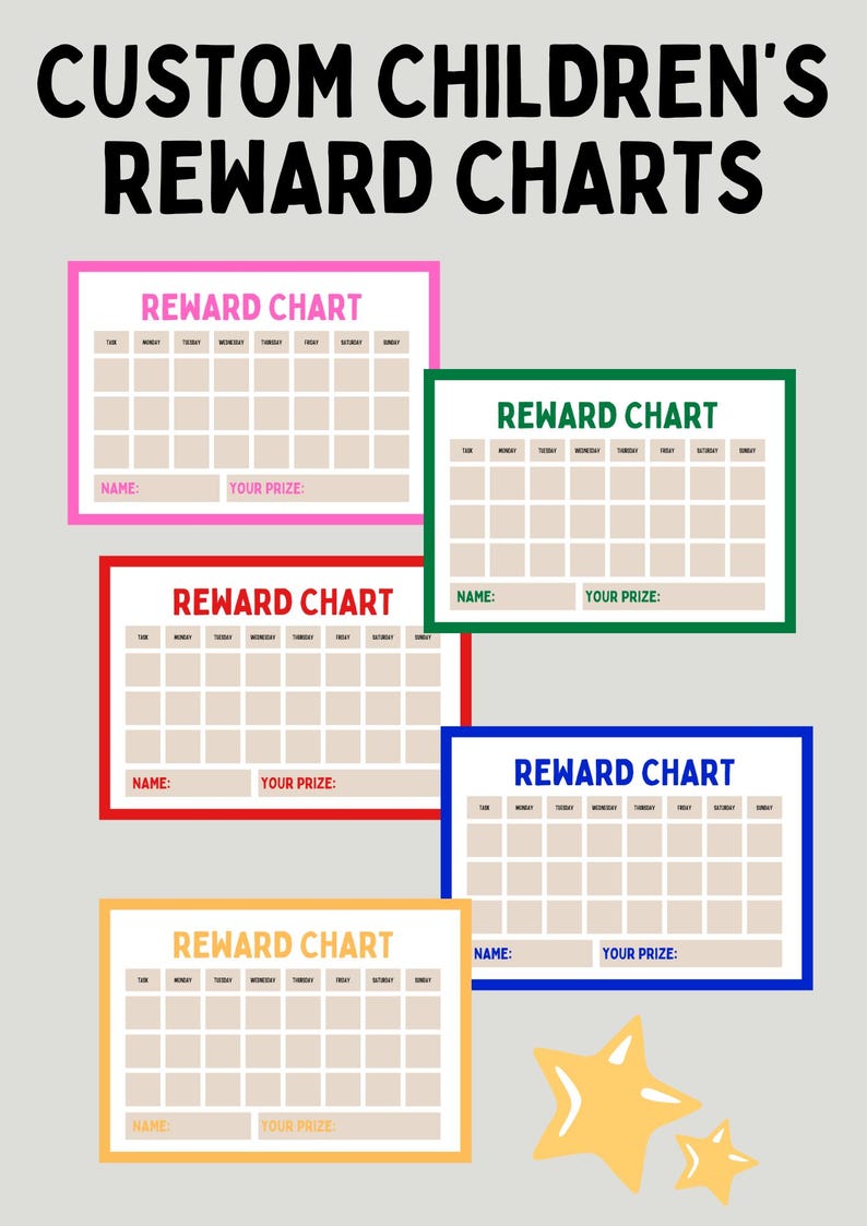 Printable Reward Tracker Chart for Kids | Weekly Star Chart Habit ...