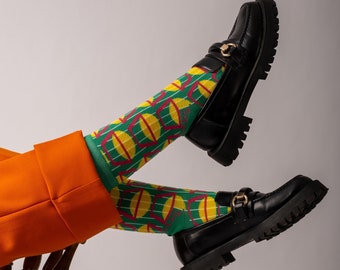 Green Geometric Unisex Socks