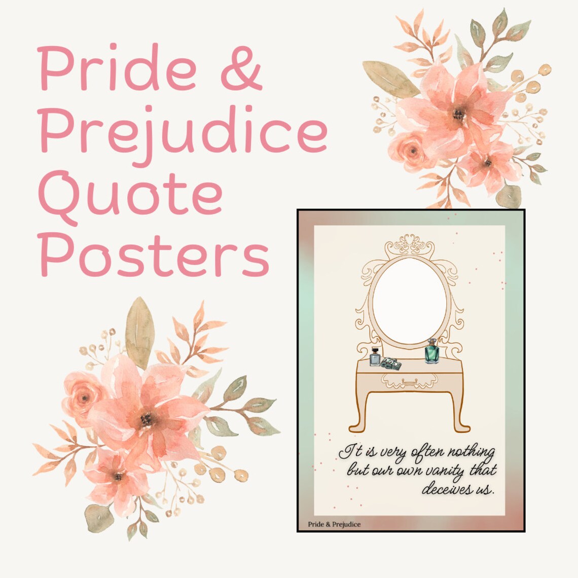Pride & Prejudice Poster; Pride and Prejudice Character Chart; Jane