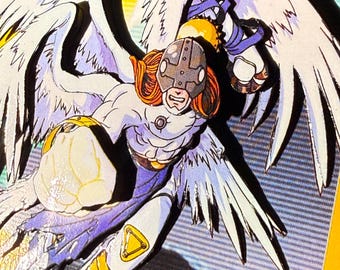 Angemon - Vintage Digimon Trading Card Alter (minimalist)