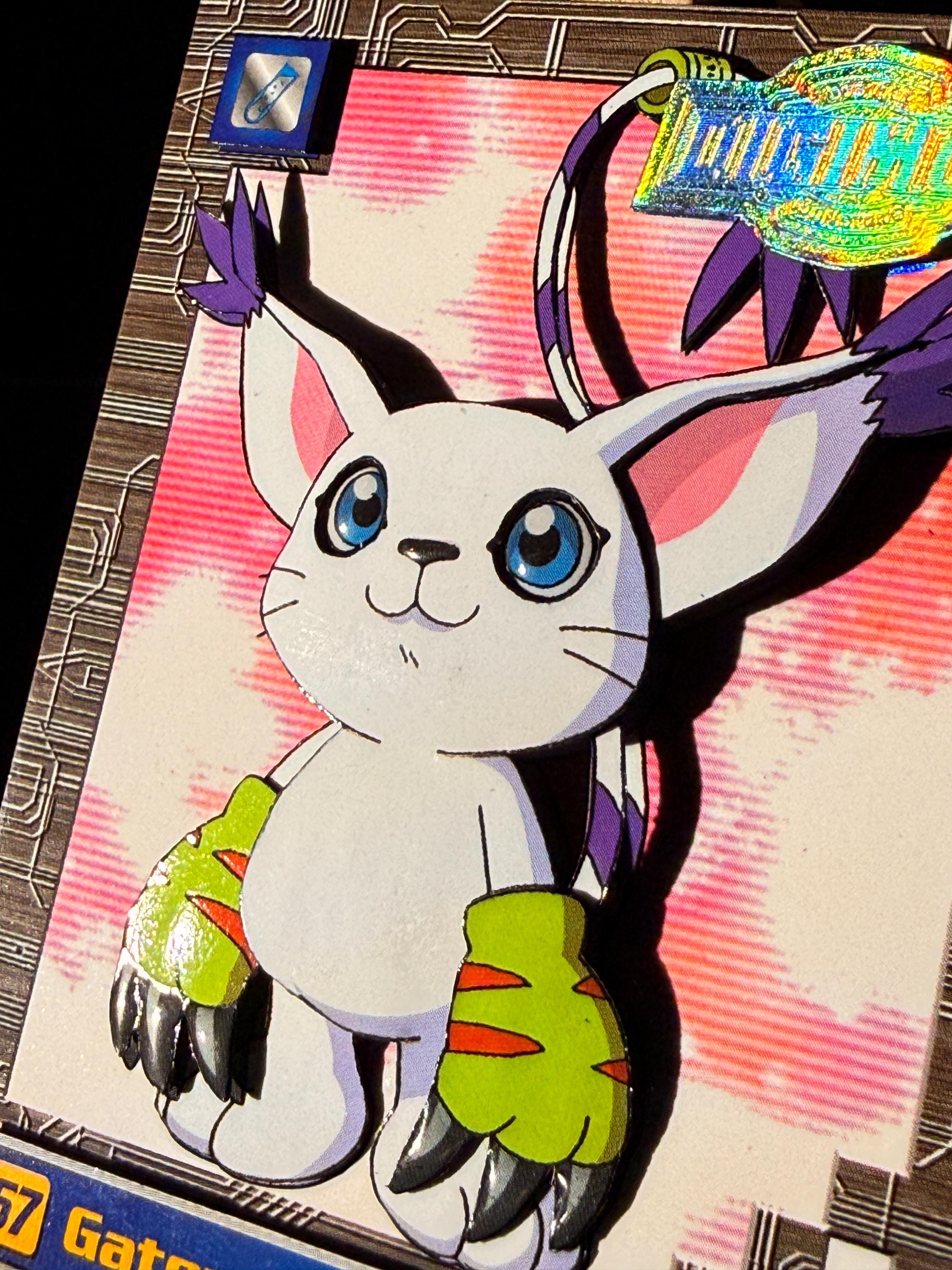 Gatomon - Vintage Digimon Trading Card Alter (minimalist)