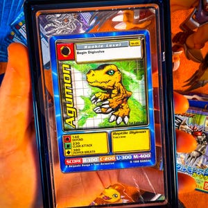 Carta Digimon Agumon 3D Única Feita à Mão