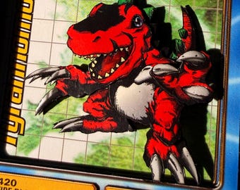 Tyrannomon - Vintage Digimon Trading Card Alter (minimalist)