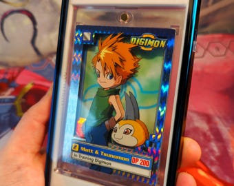 One-of-a-Kind Hand-Crafted 3D Matt and Tsunomon Digimon Card