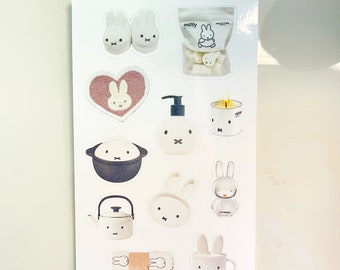 Home goods bunny sticker sheet - Deco Stickers, Korean Stationery, Polco Deco, Journaling , Penpal, Planner Stickers, Phone Stickers