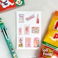 Asian snacks sticker sheet - Deco Stickers, Korean Stationery, Polco Deco, Journaling , Penpal, Planner Stickers, Phone Stickers