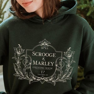 Scrooge and Marley Hoodie, A Christmas Carol Sweatshirt, Charles Dickens Pullover, Classic Literature, Literary Shirt, Victorian Book,