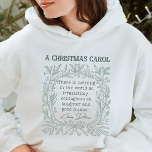 A Christmas Carol Hoodie, Charles Dickens Sweatshirt, Classic Literature Pullover, Cute Book Gift, Victorian Bookish Literary Shirt,