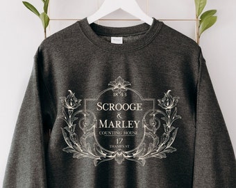Scrooge and Marley Sweatshirt, A Christmas Carol Crewneck, Charles Dickens Pullover, Classic Literature, Literary Shirt, Victorian Book,