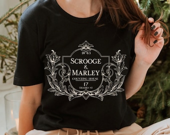 Scrooge and Marley Shirt, A Christmas Carol T-Shirt, Charles Dickens Tshirt, Classic Literature Gift, Literary Tee Shirts, Victorian Book,
