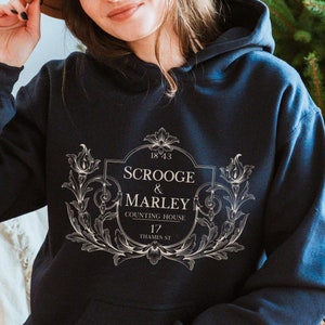 Scrooge and Marley Hoodie, A Christmas Carol Sweatshirt, Charles Dickens Pullover, Classic Literature, Literary Shirt, Victorian Book,