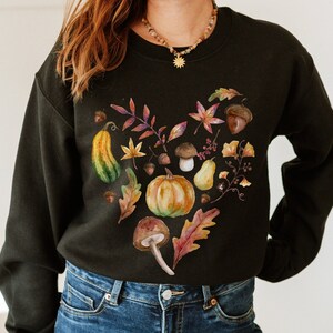 Autumn Cottage Core Sweatshirt, Aesthetic Nature Lover Crewneck, Cottagecore Clothing, Mushroom Shirt Gifts, Fall Sweater, Botanical Gift,