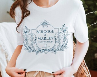 Camiseta de Scrooge y Marley, camiseta de villancico, camiseta de Charles Dickens, regalo de literatura clásica, camisas literarias, libro victoriano,