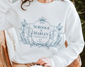 A Christmas Carol Sweatshirt, Scrooge and Marley Crewneck, Charles Dickens Pullover, Classic Literature, Literary Shirt, Victorian Book,