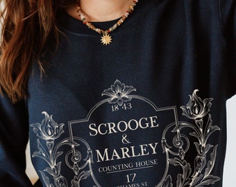 Scrooge and Marley Sweatshirt, A Christmas Carol Crewneck, Charles Dickens Pullover, Classic Literature, Literary Shirt, Victorian Book,