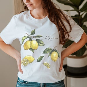 Vintage Lemon Tee Shirt, Summer Aesthetic Tshirt, Cottagecore Lemons T, Farmer&#39;s Market Bella Canvas T-shirt, Gift for Lemonade Lover,