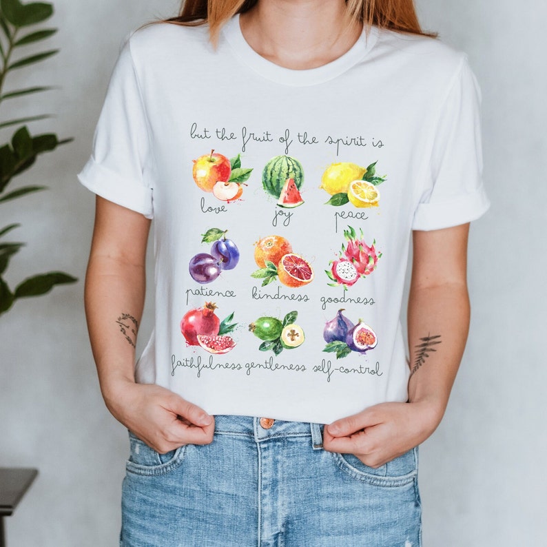 Fruits of the Spirit Tee Shirt, Bible Verse, Christian Woman Shirts ...