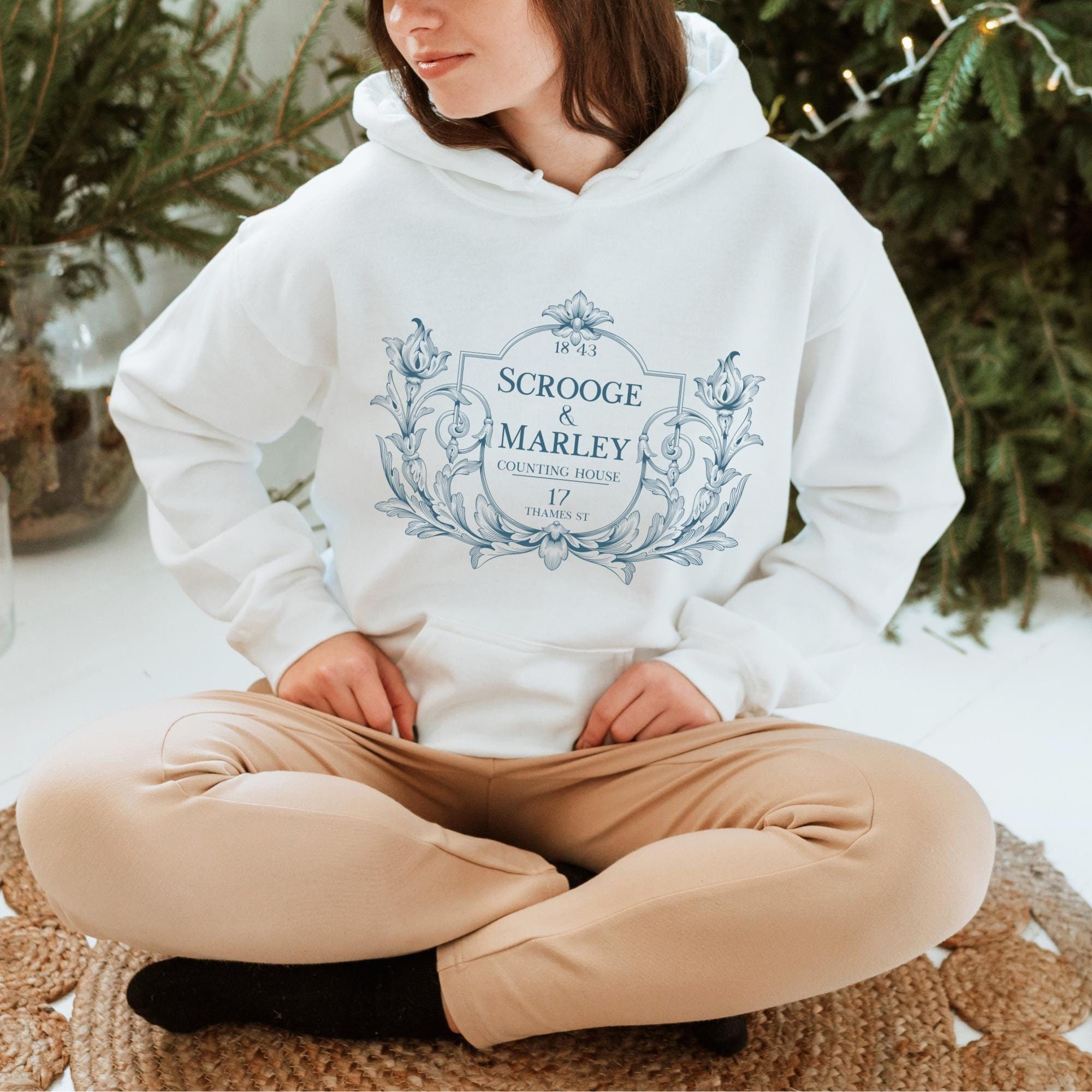 A Christmas Carol Scrooge and Marley Hoodie, Bookish Sweatshirt, Charles Dickens Pullover, Classic Literature Literary Shirt, Victorian Book