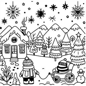 Winter-themed coloring book