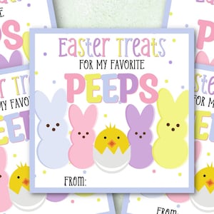Editable Pastel Peep Easter Tags | Printable | Easter Treat Tag | Easter Gift Tag | Kid Easter Tag | Treats for My Peeps | Easter Basket Tag