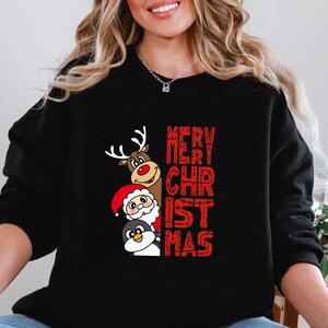 Christmas Santa Sweatshirt: Reindeer, Penguin Xmas Party Tee
