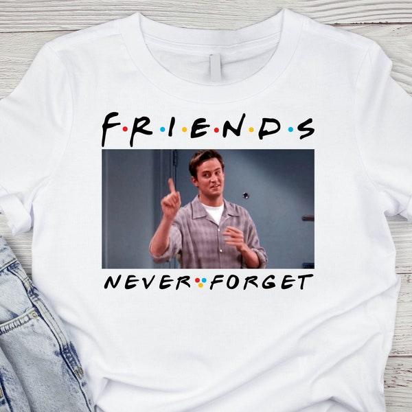 Chandler Bing Farewell Shirt: Friends Never Forget - Keep the Matthew Perry's Memories Alive with his Photo on Shirt.