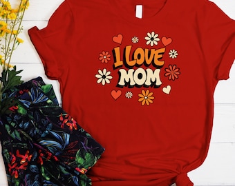 I Love You Mom T-shirt: Heart Design Mother's Day Tee