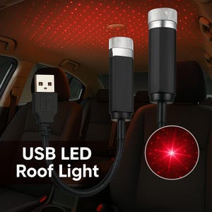 Car Roof Star Light: USB Romantic Galaxy Projector Lamp