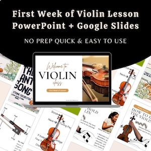 Första veckan med fiollektion utan förberedelser – Canva + Google Slides + PDF-delplan | Hur man överlever att undervisa i fiol | First Music