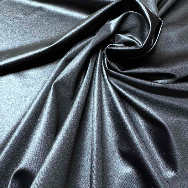 High Quality Plain Black Designer Fabric  - French Fabric - Stretch Jersey Fabric -  Couture Fabric - Fabric by Yard - Deadstock Fabric