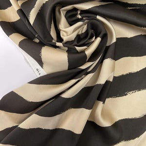 High quality Satin Fabric - Twill Satin- Woven - Italian Designer Fabric - Dress/Blouse Fabric - Fabric by Yard - Shades of brown/beige