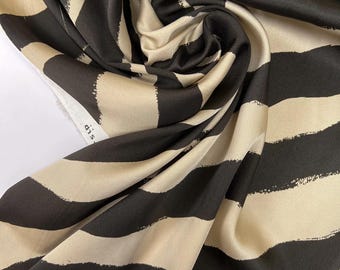 High quality Satin Fabric - Twill Satin- Woven - Italian Designer Fabric - Dress/Blouse Fabric - Fabric by Yard - Shades of brown/beige
