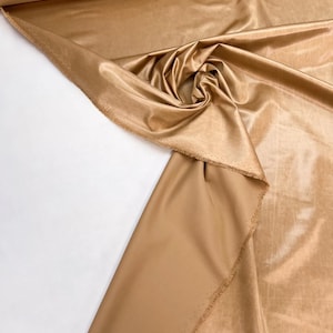 High quality Satin Fabric - Woven - Italian Designer Fabric - Dress/Blouse/Suit Fabric - Fabric by Yard - Plain Shades of beige
