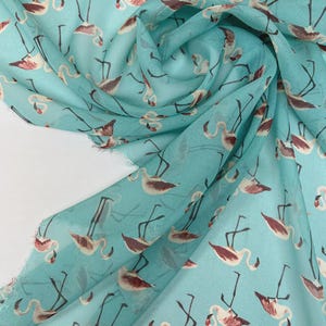 High Quality Designer Fabric  - Silk - Lightweight- Printed Shades of Blue - Made in Italy - Dress / Blouse - Fabric by Yard - Non-stretch
